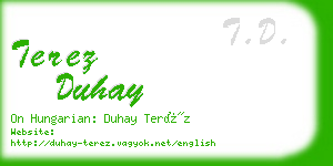 terez duhay business card